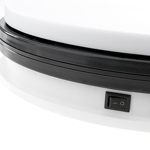 PrimeMatik - Base giratoria eléctrica de 35 cm. Plataforma Rotatoria de Color Blanco