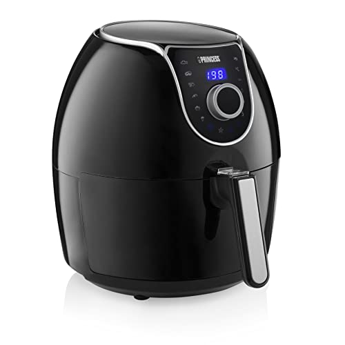 Princess 182055 Freidora sin aceite, Pantalla Digital con Botón Táctil, 5.2 L, 1700 W, 8 programas, sin BPA ni PFOA, tiempo y temperatura ajustables, fácil de usar y de limpiar, 30 Recetas PDF