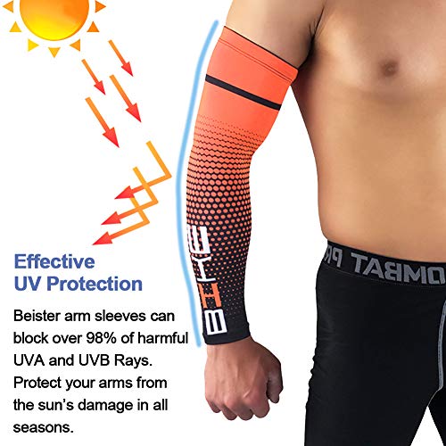 Protección solar UV Enfriamiento Mangas de compresión Mangas de brazo Hombres Mujeres Ciclismo - rojo - X-Large