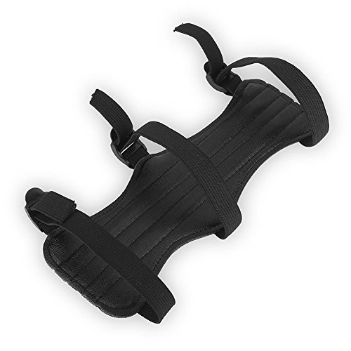 Protector de Brazo de Tiro con Arco Protección de antebrazo (Piel sintética, con 3 Correas elásticas Ajustables