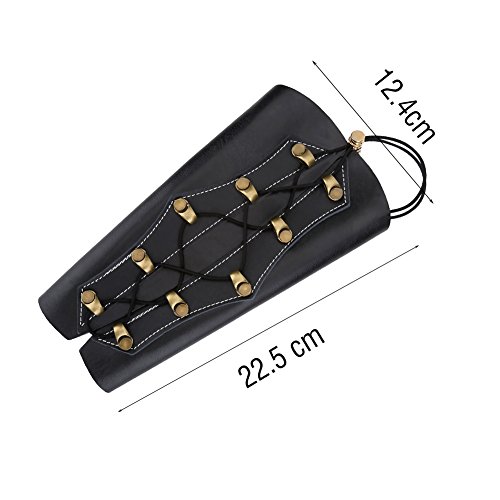 Protector de Brazo de Tiro de Arco,Guardia de Brazo de Tiro con Arco Cuero Ajustable Archery Arm Guard Protector de Mano de Arco reemplazo para Caza Tiro con Arco Recurvo Compuesto