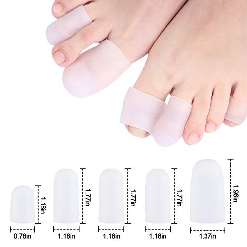 Protector Puntera Gel, Punteras de Silicona, Protectores de dedos del pie Gel de silicona punteras para Prevenir Ampollas Callos