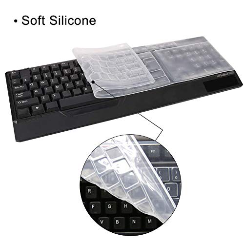 Protector universal de cubierta de teclado de escritorio, película protectora de teclado de silicona transparente y transparente para ordenadores portátiles
