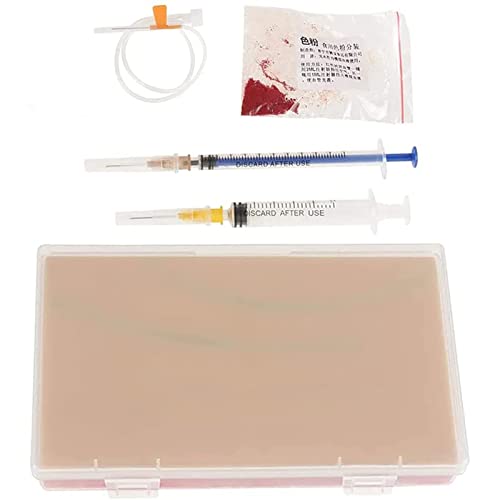 PRWERIF Almohadilla de sutura, 4 Venas incrustadas y 3 Capas de Piel, Almohadilla de Entrenamiento de inyección intravenosa, Modelo de Piel médica para Estudiantes de enfermería