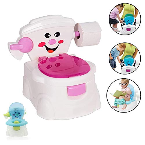 PUDDINGT® Orinal en Forma de Water Mini WC Inodoro para Bebe Ninos Retrete Infantil con Tapa Aprendizaje,Bebe Orinal para Infantil Ninos Water WC Bater Orinales Inodoro Portatil,Rosado