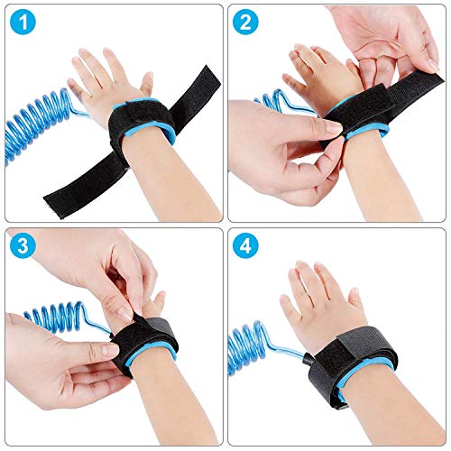 Pulsera Infantil Anti-Perdida，Correa antipérdida de muñeca,Correa de Muñeca de Seguridad para Evitar pérdidas para niños pequeños ， para Caminar Compras etc.(1.5m/Azul)