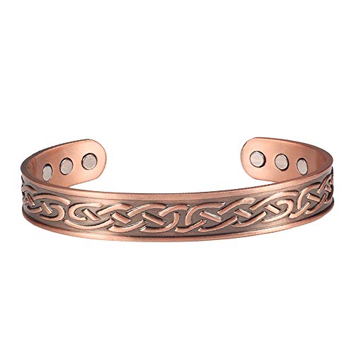 Pulsera magnética de cobre para hombre y mujer, moderna, con imán de cobre, magnetoterapia, para energía