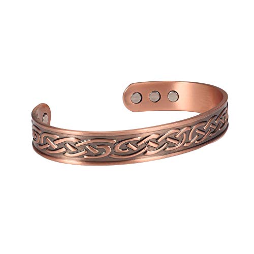 Pulsera magnética de cobre para hombre y mujer, moderna, con imán de cobre, magnetoterapia, para energía