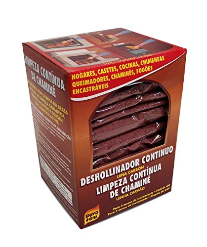 PYRO FEU 24628-12 Caja de 14 Unidades de Deshollinamiento Lítico para Limpieza y Mantenimiento Continua de Chimeneas, Marrón Teja, Talla Única