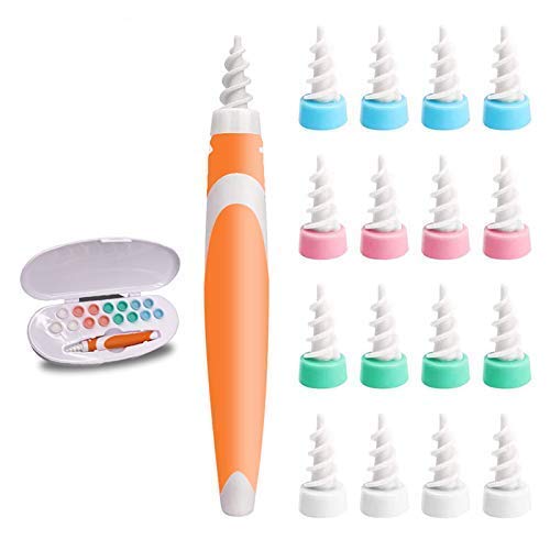 Q grips Cera Oidos,Limpiador de Oídos,Limpia Cera Oidos, Kit de limpieza Para Oídos, Sistema Espiral Inteligente, con 16 Puntas Lavables, Adecuado para Hombres, Mujeres y Niños