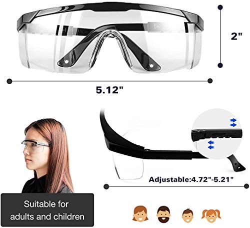 Qudicq Plegable Gafas Protectoras, Gafas de Seguridad, Gafas a Prueba de Polvo, para Uso Industrial, Agrícola o de Laboratorio