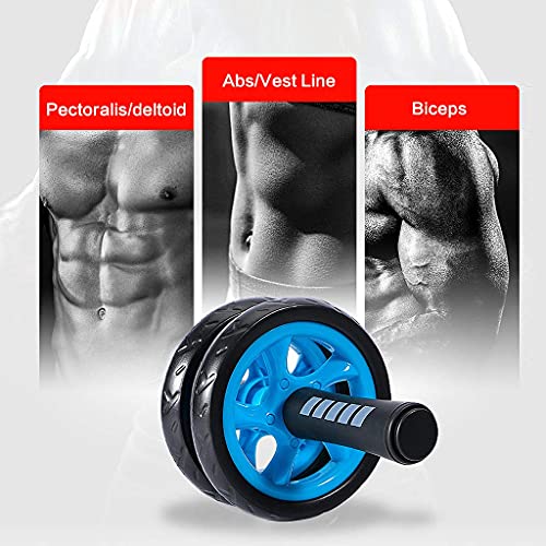 Quesuc Abdominales Rueda Ab Roller Wheel, Rodillo Deportivo, Rodillo Entrenador De Músculos Abdominales Para El Hogar, Apto Para Principiantes y Deportistas Profesionales-Rodilleras De Fitness Estera