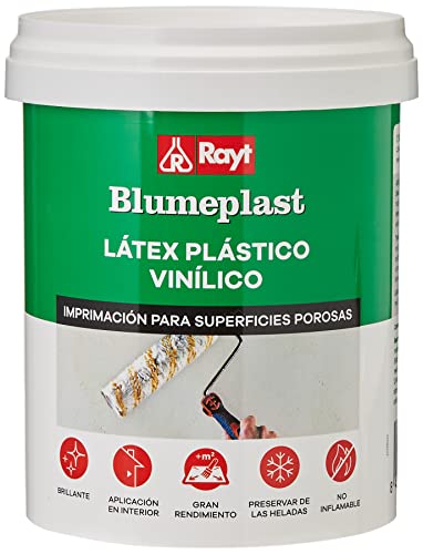 Rayt 156-09 Blumeplast M-10: Látex plástico, imprimación y sellador de superficies de yeso, cemento, estuco, madera, cerámica, puzzles. Enriquecedor de pinturas. Secado transparente. 1kg