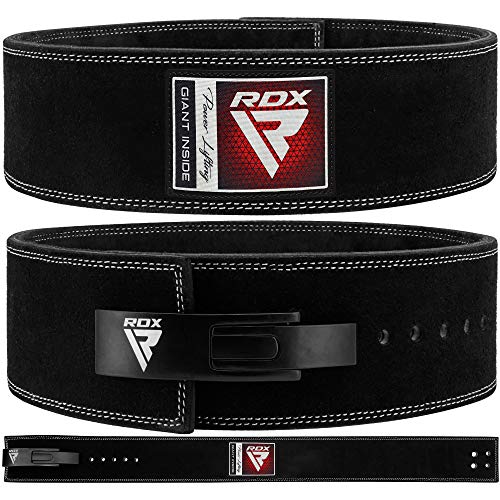RDX 4” Gimnasio Cinturón Musculación Levantamiento de Pesas Powerlifting, Aprobado por IPL y USPA, Palanca Hebilla Soporte Lumbar Acolchado, Entrenamiento Peso Belt, Fitness Gym Ejercicio