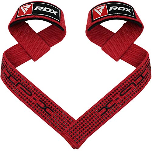 RDX Correas Levantamiento de Pesas, 5MM Neopreno Soporte de Muñeca Acolchado, Muñequeras Agarres Gel Straps, Powerlifting Fitness Peso Culturismo Gimnasio Deportivas Gym Agarraderas, Mujeres Hombres