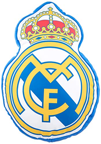Real Madrid Cojin 3D Escudo, Multicolor, 40 x 40 cm