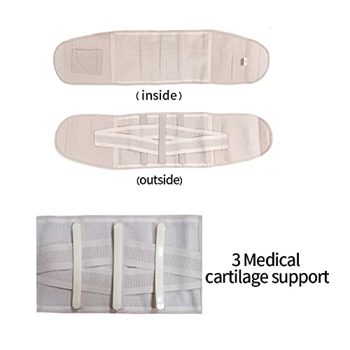 REAPP 2 en 1 Cinturón de Soporte de Cintura Soporte de Espalda Lumbar Corrector de Postura Abdomen Pospartum Pelvic Corset Abdominal (Color : Blanco, Size : M 94cm Long)