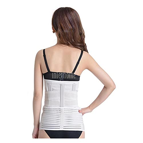 REAPP 2 en 1 Cinturón de Soporte de Cintura Soporte de Espalda Lumbar Corrector de Postura Abdomen Pospartum Pelvic Corset Abdominal (Color : Blanco, Size : M 94cm Long)