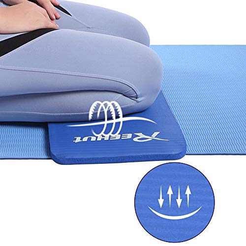 REEHUT Colchonetas de Pilates, Almohadilla de Yoga para Rodillas o Codos - Cojín de con Grosor de 15 mm - Evita el Dolor Durante Fitness（Azul）