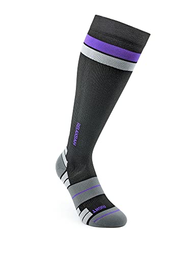 Relaxsan 800 Sport Socks (Negro/Violeta, 3S) – Medias deportivas compresión graduada Fibra Dryarn rendimiento máximo