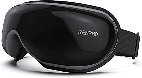 RENPHO masajeador de ojos, con calor compresión de aire presión masaje vibratorio, Música Inalámbrica, Plegable masajeador ocular para aliviar la tensión ocular Ojos secos Mejorar el sueño Navidad