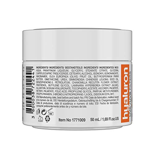 RevitaLAB Hyaluron Anti-Aging Day and Night Cream, Enriched with Vitamins A, B3, B5, E, C, Jojoba Oil, and UV Filters for Ages 40 – 55, 50 ml