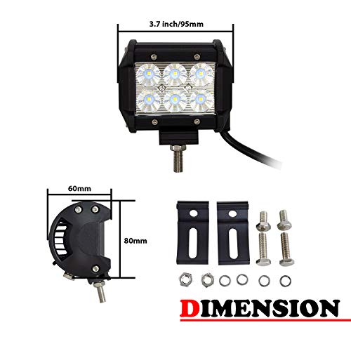 RIGIDON 52 pulgadas 675W Curvada Barra de luz led con 12V kit de cableado y 2 pcs 4 pulgadas 18W luz inundacion, Barras luminosas led para off road camión coche ATV SUV 4x4 barco todoterreno, 6000K