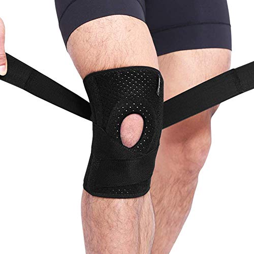 Rodilleras Deportiva Ajustable Rodillera Menisco y Ligamentos Antideslizante Soporte de Rodilla para Hombres y Mujeres Apoyo para Correr Voleibol Béisbol Baloncesto(negro)