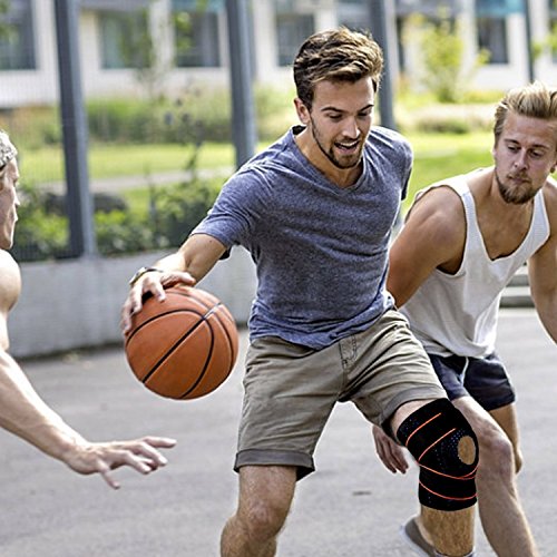 Rodilleras Deportiva Ajustable Rodillera Menisco y Ligamentos Antideslizante Soporte de Rodilla para Hombres y Mujeres Apoyo para Correr Voleibol Béisbol Baloncesto(negro)