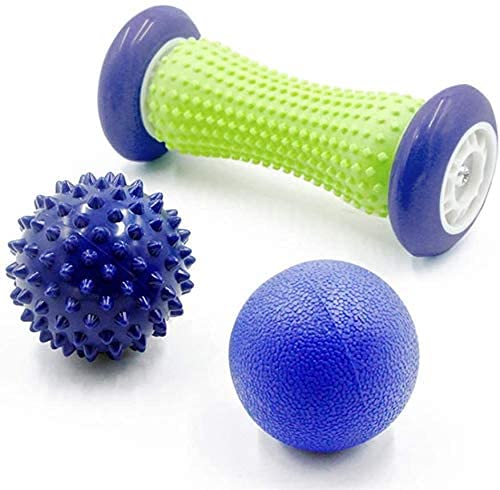 Rodillo de masaje de pies con punta de bola aliviar la fascitis plantar, espolones del talón, dolor del arco del pie, tejido profundo, acupresión, reflexología, relajar los nudos musculares doloridos