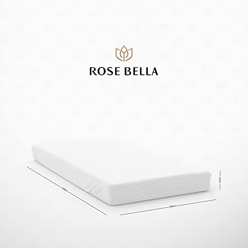 ROSE BELLA - Sábana Bajera Ajustable 100% algodón Franela, Ropa de Cama (Cama 150-160 | 160x200x25, Blanco)