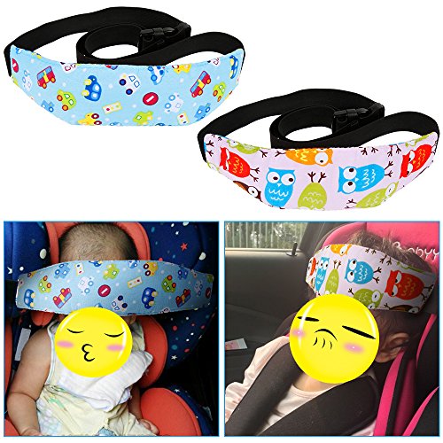 Rovtop 2 pza Soporte Cabeza Sujeta Cabezas Coche para Niños Fijación de la Correa de Seguridad posicionador la Cabeza Instalación en la Mayoría Asientos Convertibles