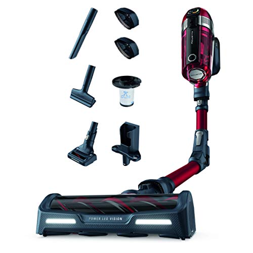 Rowenta XForce Flex 11.50 RH9829 Aspiradora escoba sin cable, cabezal con luces Led, gran potencia, posición parking, batería extraíble de 22 V, autonomía de 45 min con tubo flexible