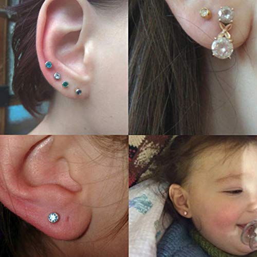 Rpanle Pistolas Desechables para Piercing de Oreja, Kit de Pistolas de Perforación sin Dolor Práctico Portátil Kit de Piercings para Niñas, Niños, Mujeres, Hombres (Blanco)