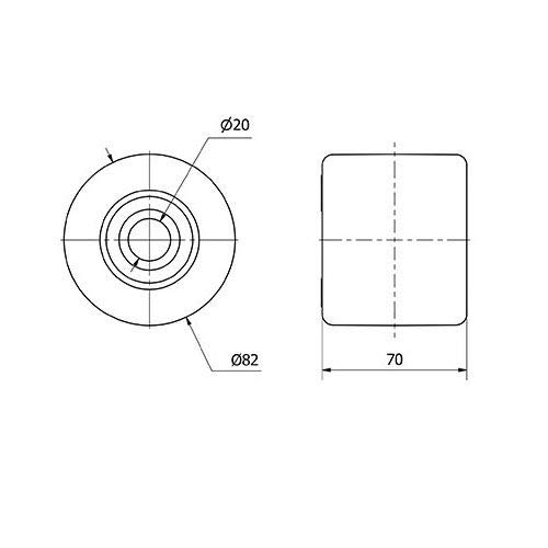 Rueda transpaleta rodillo nylon 82x70 mm 700 Kg Blanco