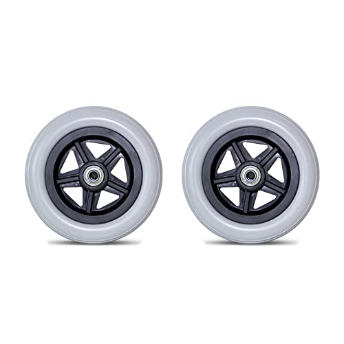 Ruedas for sillas de ruedas sólidas de 8 pulgadas de 10 pulgadas de 12 pulgadas, ruedas pequeñas delanteras for sillas de ruedas eléctricas y ruedas traseras, un par (2 piezas) Ruedas de repuesto de r