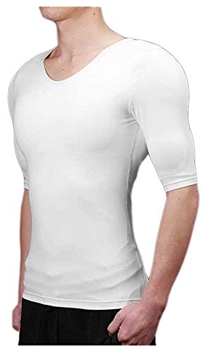 ruguo Camiseta musculosa Acolchada Body Shaper para Hombres Camiseta con músculos Falsos Ropa Interior Acolchada con Hombros Desmontable Camiseta Interior con músculos en el Pecho