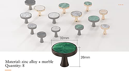 Ruiao 12 pomos de armario de aleación de zinc, pomos de cajón con tornillos para muebles de cocina y dormitorio (32 x 26 mm, color negro y verde)