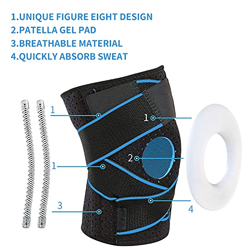 Runmeihe Rodilleras Crossfit, Rodillera Rotuliana Con Estabilizadores Laterales y Almohadillas De Rótula En Gel, Rodilleras Deportivas Para Rótula Correr, Running, Voleibol, Béisbol