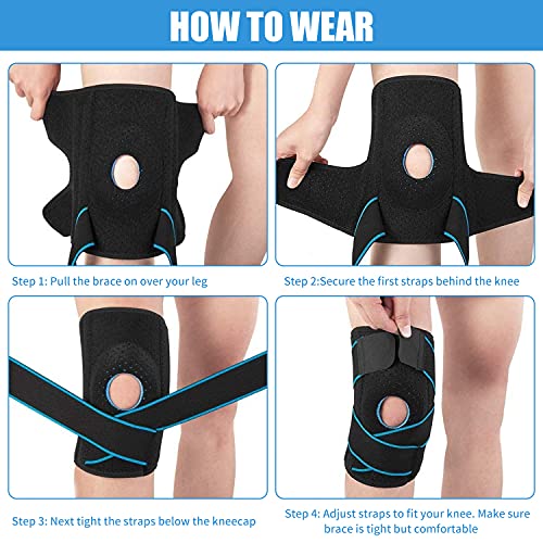Runmeihe Rodilleras Crossfit, Rodillera Rotuliana Con Estabilizadores Laterales y Almohadillas De Rótula En Gel, Rodilleras Deportivas Para Rótula Correr, Running, Voleibol, Béisbol
