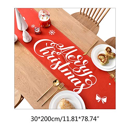 S-TROUBLE Estilo nórdico Feliz Navidad rectángulo Camino de Mesa Letras Impresas Rojo Verde Mantel para hogar Cocina Fiesta Navidad decoración de Vacaciones