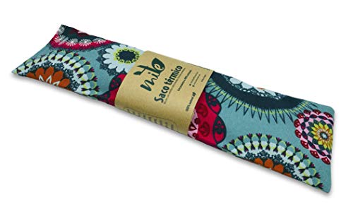 Saco térmico Mandala de huesos de cerezas y funda lavable (50cm x 14cm) Lavanda – MITE (Mandala turquesa)