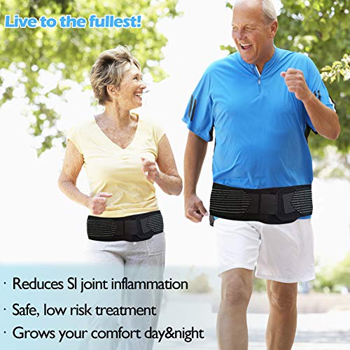 Sacroiliac SI Cinturón de Cadera, Soporte para Lumbar, sacroilíaco y Dolor de Espalda Baja, Transpirable, inestabilidad y músculos débiles de la Parte Inferior de la Espalda – Cinturón Ajustable