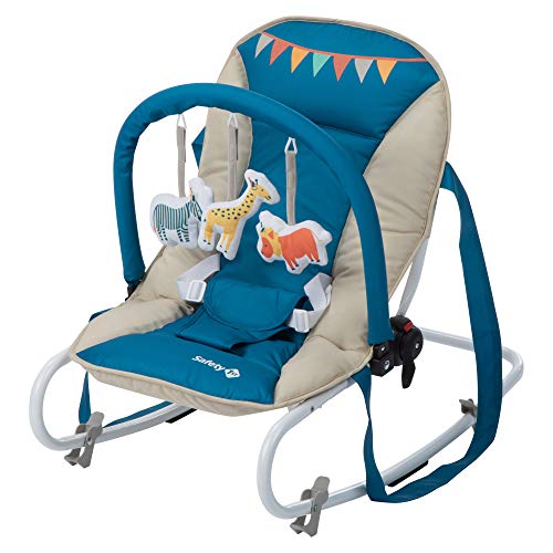 Safety 1st Koala - Hamaca bebé reclinable con Funcion mecedora y Arco de juego, Desde el nacimiento hasta los 6 meses (hasta 9 kg), Ligera, plegable y compacta, Color Happy Day 2