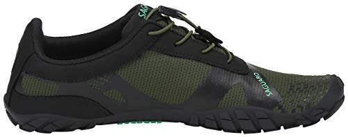 SAGUARO Zapatillas de Minimalistas Hombre Mujer Zapatillas de Deporte Exterior Interior para Buceo Snorkel Surf Piscina Playa Vela Mar Río Aqua Cycling Deportes Acuáticos,Verde 44 EU