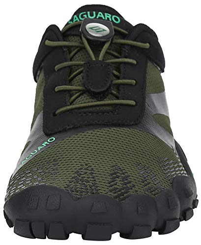 SAGUARO Zapatillas de Minimalistas Hombre Mujer Zapatillas de Deporte Exterior Interior para Buceo Snorkel Surf Piscina Playa Vela Mar Río Aqua Cycling Deportes Acuáticos,Verde 44 EU
