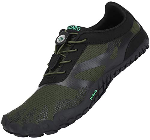 SAGUARO Zapatillas de Minimalistas Hombre Mujer Zapatillas de Deporte Exterior Interior para Buceo Snorkel Surf Piscina Playa Vela Mar Río Aqua Cycling Deportes Acuáticos,Verde 44 EU