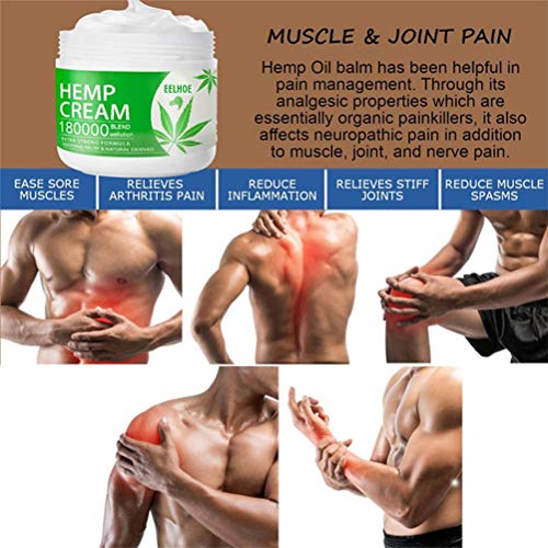 Sahgsa Gel de Tratamiento de Aceite de cáñamo en Crema para aliviar el Dolor Activo para la inflamación, Dolor de Rodilla, Hombro y Espalda y Dolor Muscular