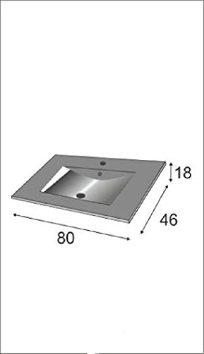 Salone-negozio-online Lavabo de cerámica para empotrar 80 x 46 cm Dakota – Aruba