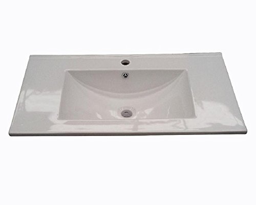 Salone-negozio-online Lavabo de cerámica para empotrar 80 x 46 cm Dakota – Aruba